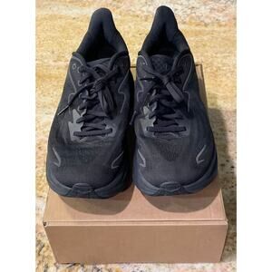 GUC Mens Hoka Clifton 10 Black Running Shoes Size 9